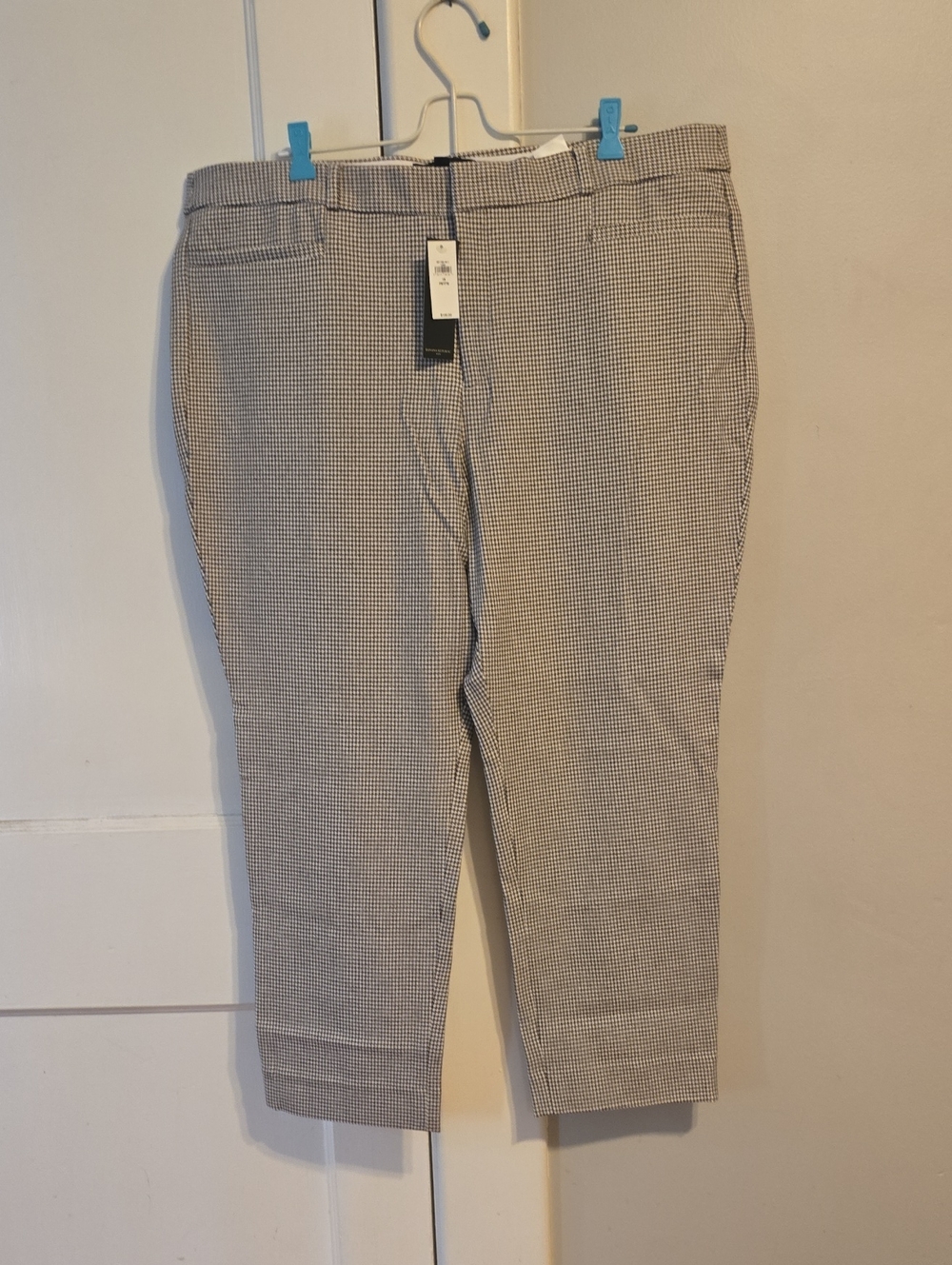 Banana Republic Tan and Black Micro-Check Hounds Tooth Pant